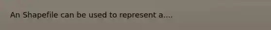 An Shapefile can be used to represent a....