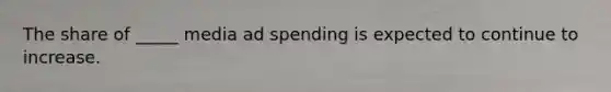 The share of _____ media ad spending is expected to continue to increase.