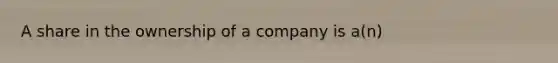 A share in the ownership of a company is a(n)