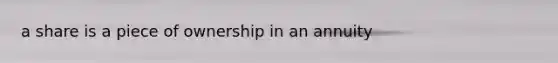 a share is a piece of ownership in an annuity