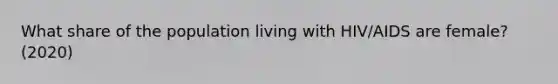 What share of the population living with HIV/AIDS are female? (2020)