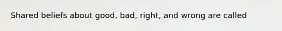Shared beliefs about good, bad, right, and wrong are called