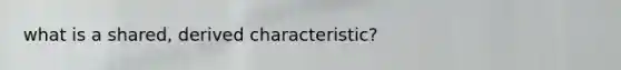 what is a shared, derived characteristic?