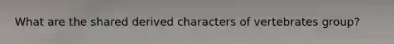 What are the shared derived characters of vertebrates group?