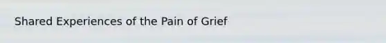 Shared Experiences of the Pain of Grief