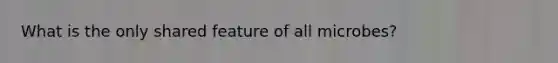 What is the only shared feature of all microbes?