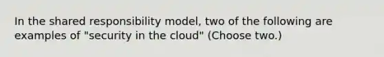 In the shared responsibility model, two of the following are examples of "security in the cloud" (Choose two.)