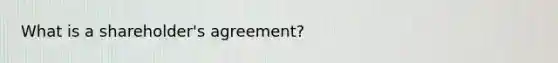 What is a shareholder's agreement?