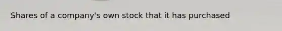 Shares of a company's own stock that it has purchased