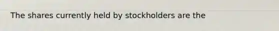 The shares currently held by stockholders are the