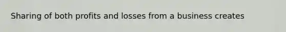 Sharing of both profits and losses from a business creates