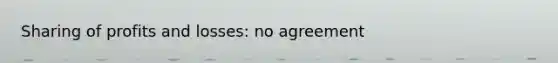 Sharing of profits and losses: no agreement