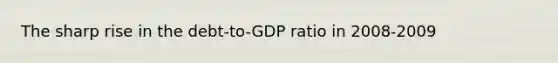 The sharp rise in the debt-to-GDP ratio in 2008-2009