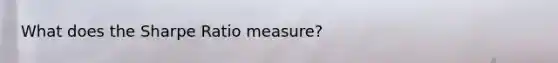 What does the Sharpe Ratio measure?