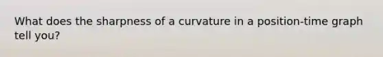 What does the sharpness of a curvature in a position-time graph tell you?