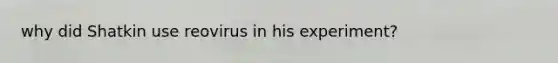why did Shatkin use reovirus in his experiment?