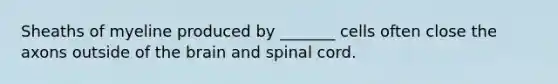 Sheaths of myeline produced by _______ cells often close the axons outside of the brain and spinal cord.