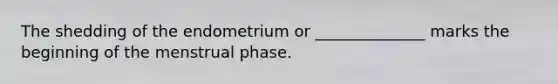 The shedding of the endometrium or ______________ marks the beginning of the menstrual phase.