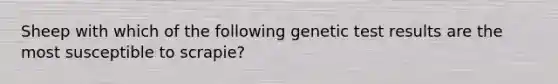 Sheep with which of the following genetic test results are the most susceptible to scrapie?