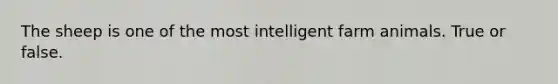The sheep is one of the most intelligent farm animals. True or false.