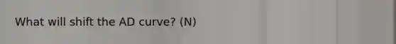 What will shift the AD curve? (N)