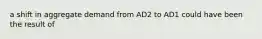 a shift in aggregate demand from AD2 to AD1 could have been the result of