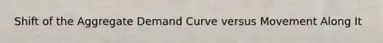 Shift of the Aggregate Demand Curve versus Movement Along It