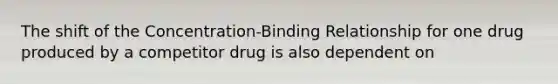 The shift of the Concentration-Binding Relationship for one drug produced by a competitor drug is also dependent on