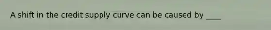 A shift in the credit supply curve can be caused by​ ____