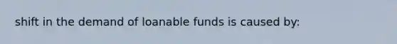 shift in the demand of loanable funds is caused by: