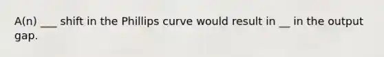 A(n) ___ shift in the Phillips curve would result in __ in the output gap.