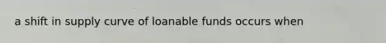 a shift in supply curve of loanable funds occurs when