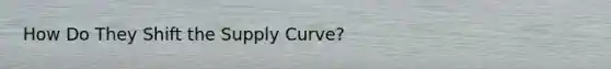 How Do They Shift the Supply Curve?