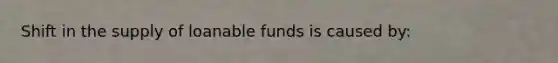 Shift in the supply of loanable funds is caused by: