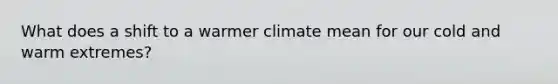 What does a shift to a warmer climate mean for our cold and warm extremes?