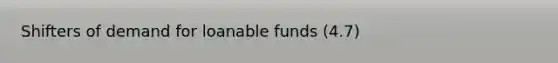 Shifters of demand for loanable funds (4.7)