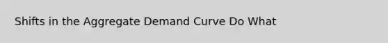 Shifts in the Aggregate Demand Curve Do What