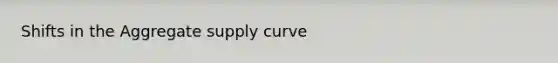 Shifts in the Aggregate supply curve