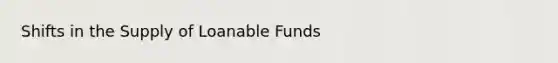 Shifts in the Supply of Loanable Funds