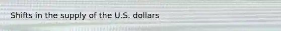 Shifts in the supply of the U.S. dollars