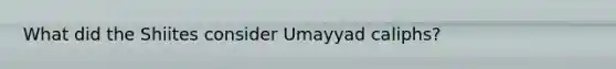 What did the Shiites consider Umayyad caliphs?