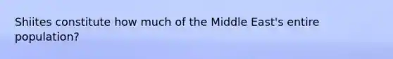 Shiites constitute how much of the Middle East's entire population?