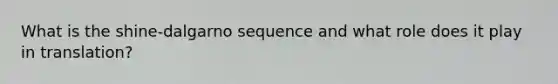 What is the shine-dalgarno sequence and what role does it play in translation?