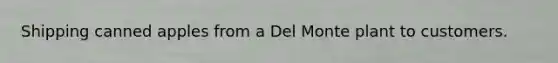 Shipping canned apples from a Del Monte plant to customers.