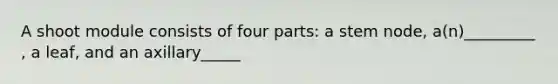 A shoot module consists of four parts: a stem node, a(n)_________ , a leaf, and an axillary_____