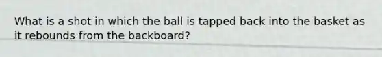 What is a shot in which the ball is tapped back into the basket as it rebounds from the backboard?