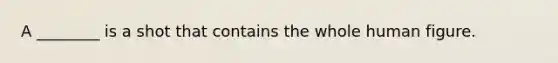 A ________ is a shot that contains the whole human figure.