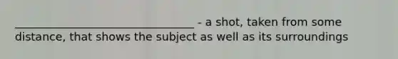 ________________________________ - a shot, taken from some distance, that shows the subject as well as its surroundings
