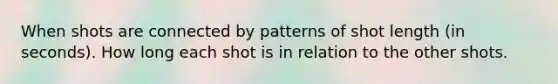 When shots are connected by patterns of shot length (in seconds). How long each shot is in relation to the other shots.