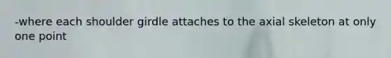 -where each shoulder girdle attaches to the axial skeleton at only one point